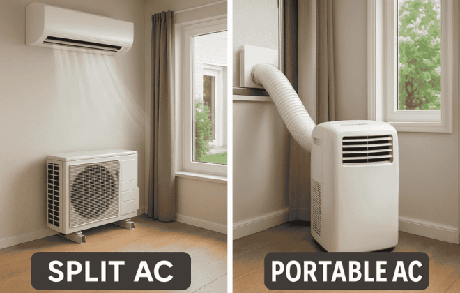Jadi lebih baik mana AC Split atau AC Portable untuk pemakaian di dalam kost? Simak penjelasannya