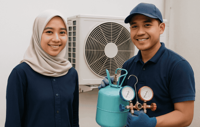 Yuk cek servis freon AC rasa keluarga yang aman dan profesional!