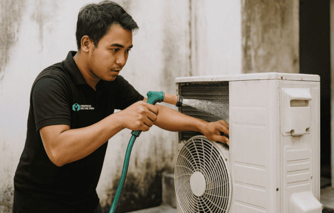 Warga Semanan ingin cuci AC yang cepat dan aman? Coba gunakan jasa Abang Benerin!