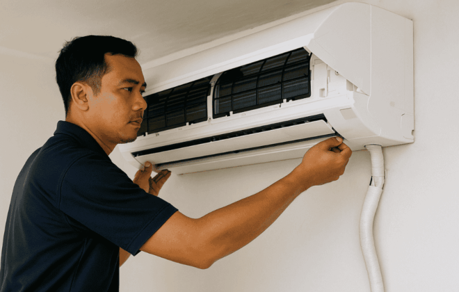 Bikin hemat bbiaya! Bongkar pasang AC dan servis AC cuma di Abang Benerin!