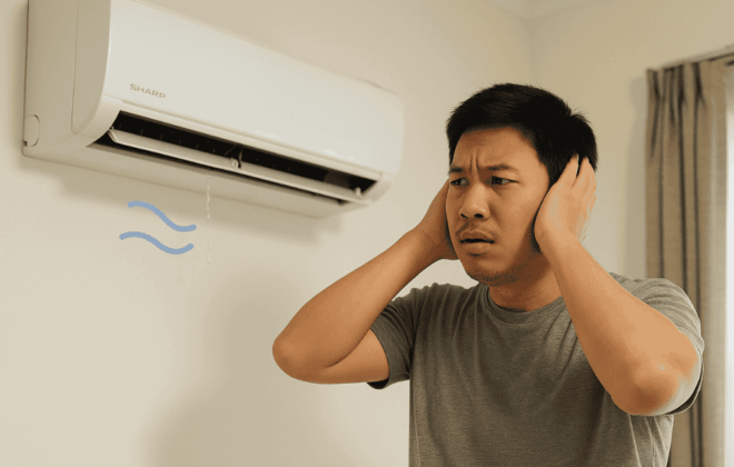 AC Sharp kamu bunyi terus? Tenang, ini 5 penyebab dan cara mengatasinya!