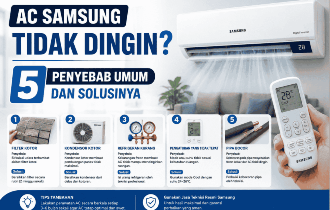 AC Samsung tidak dingin? Ini 5 penyebab umum dan solusinya!