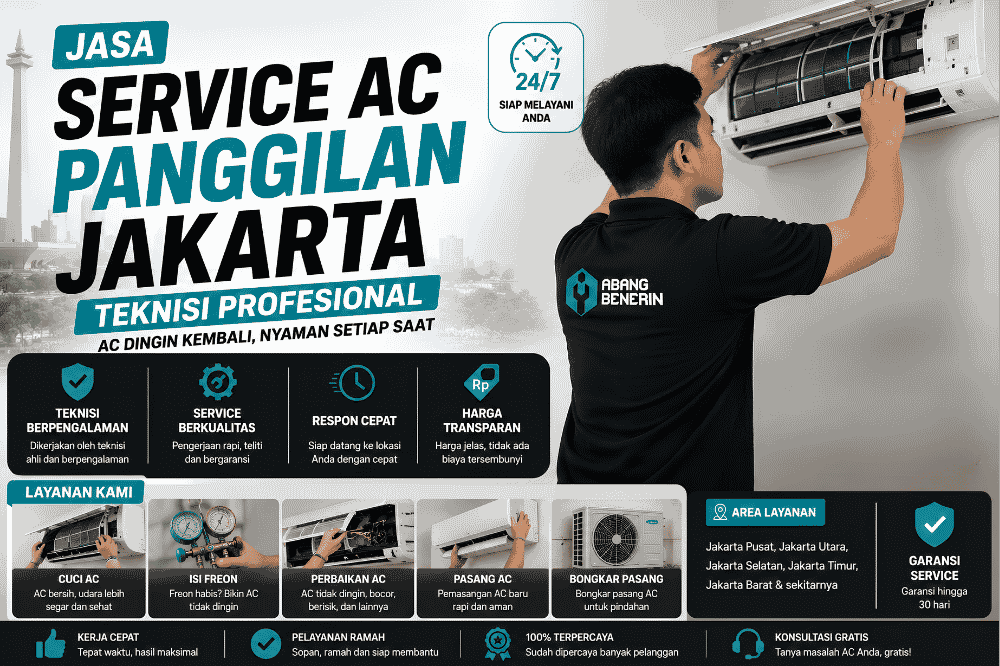 Jasa service AC Panggilan Jakarta dengan Teknisi Profesional!
