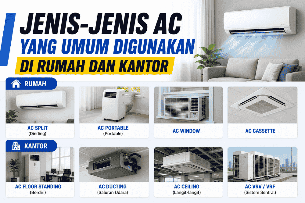 Inilah jenis jenis AC yang umum digunakan di rumah dan kantor