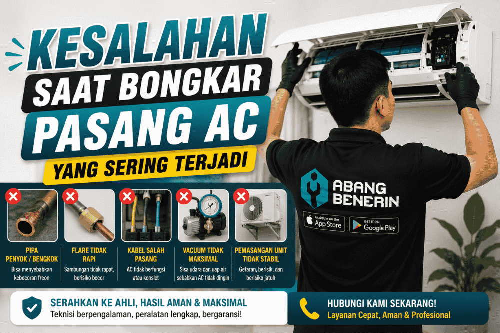 Inilah kesalahan saat bongkar pasang AC yang sering terjadi!