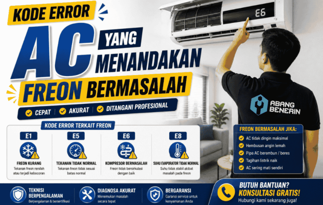 Inilah macam-macam kode error AC yang menandakan freon bermasalah!