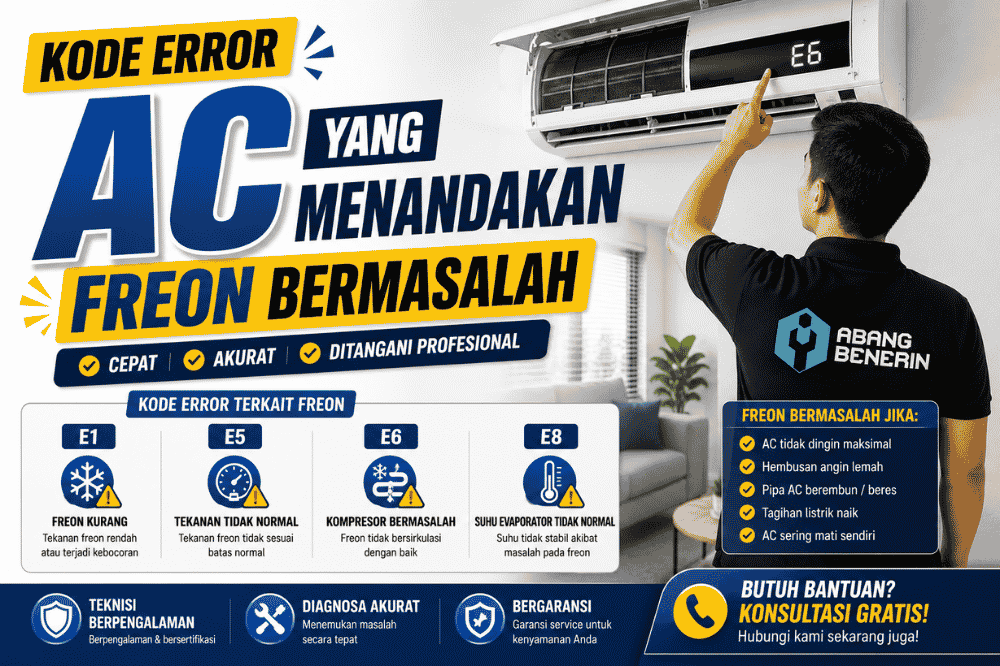 Inilah macam-macam kode error AC yang menandakan freon bermasalah!