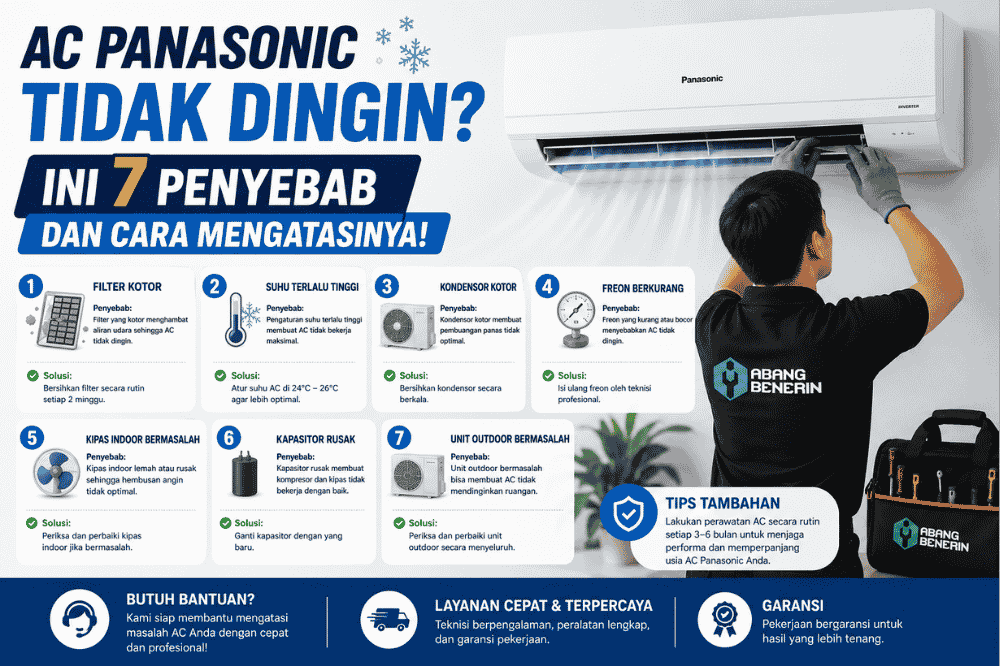 Panik karena AC gak dingin pas tamu datang? Tenang, kami siap datang segera!