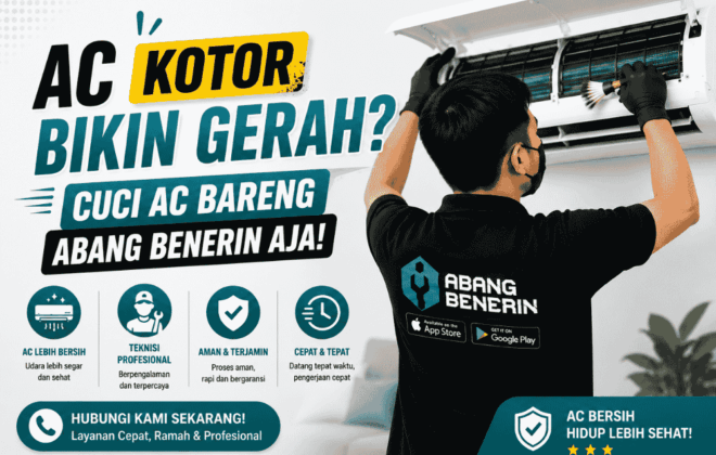 AC kotor bikin gerah? Cuci AC Bareng Abang Benerin