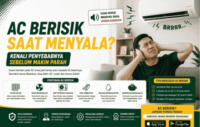 AC berisik saat menyala? Kenali penyebabnya sebelum makin parah!