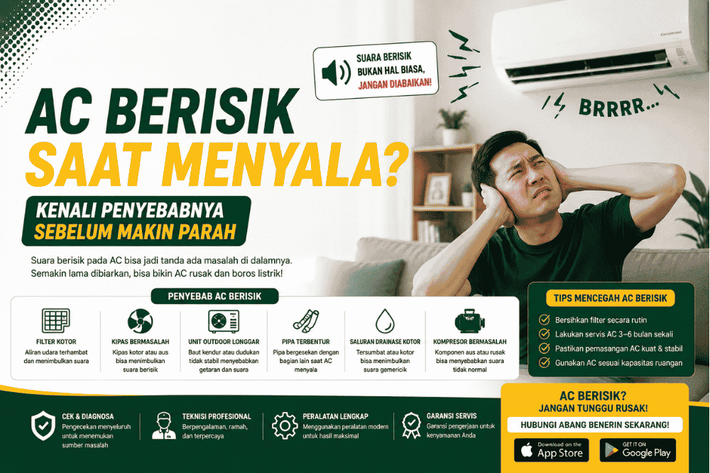 AC berisik saat menyala? Kenali penyebabnya sebelum makin parah!