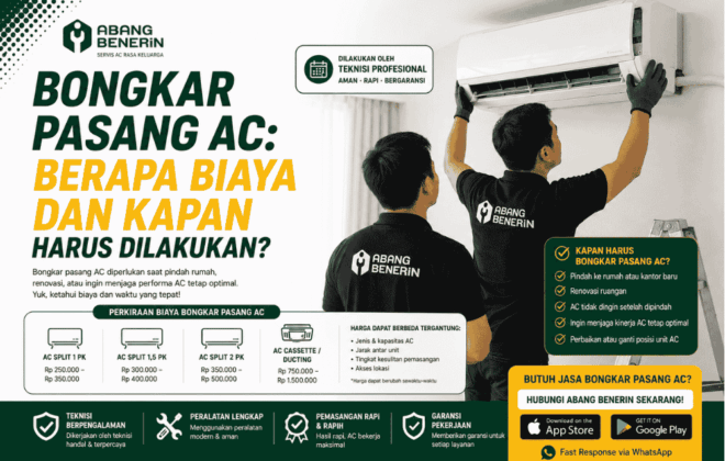 Bongkar Pasang AC : Berapa biaya dan kapan harus dilakukan