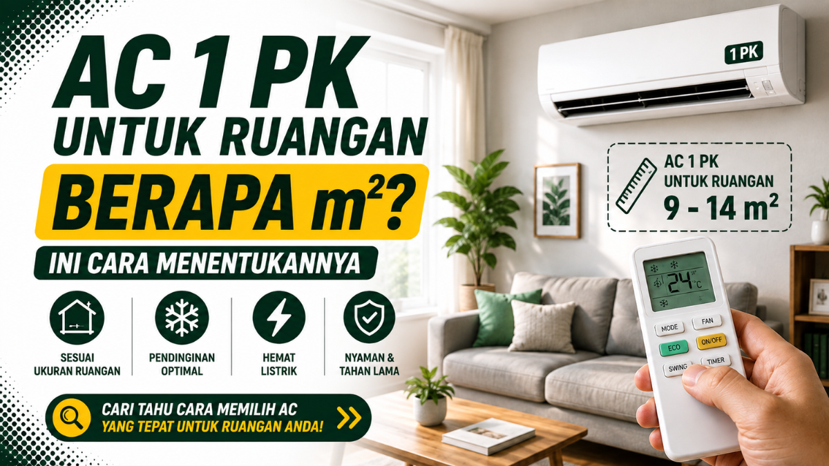 AC 1 pk untuk ruangan berapa m² ini cara menentukannya