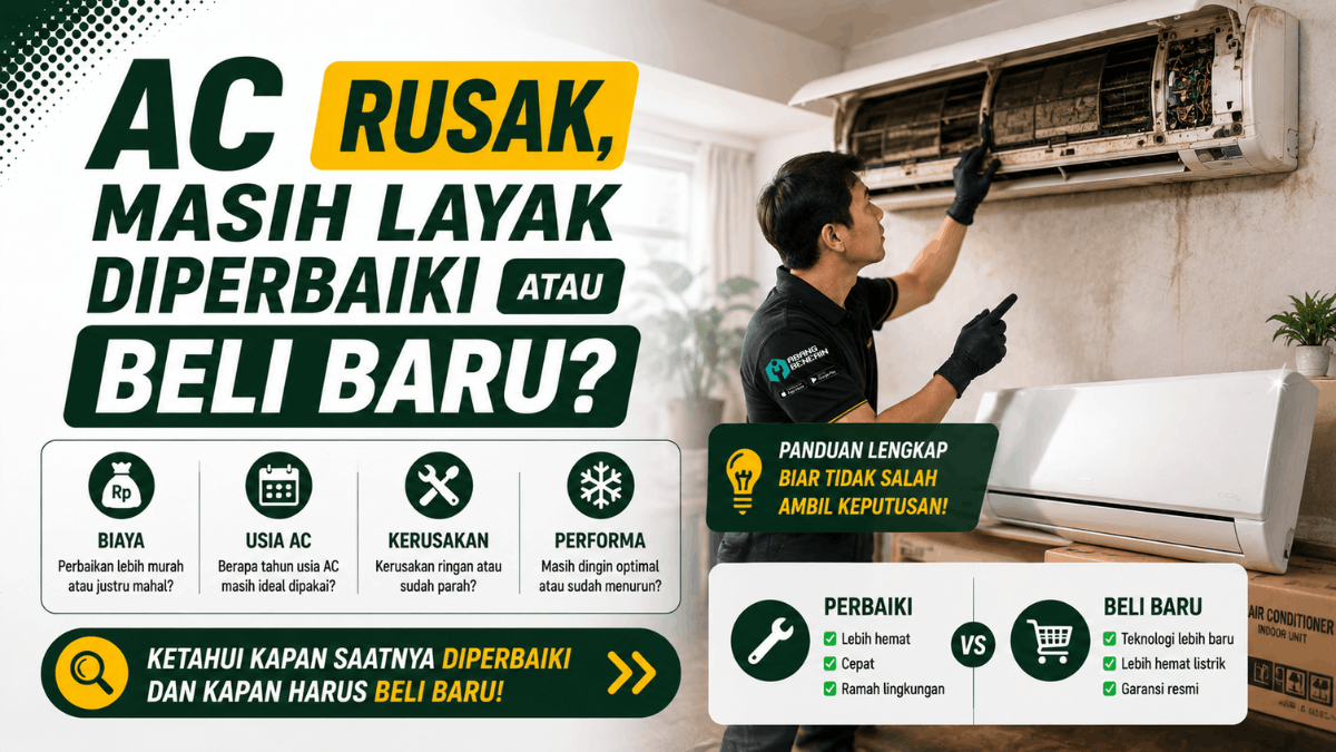 AC rusak masih layak diperbaiki atau beli baru
