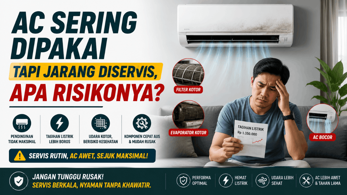 AC sering dipakai tapi jarang diservis apa risikonya