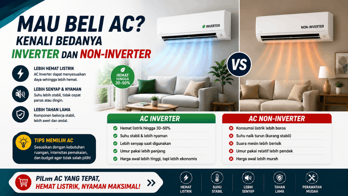 mau beli AC kenali bedanya inverter dan non inverter