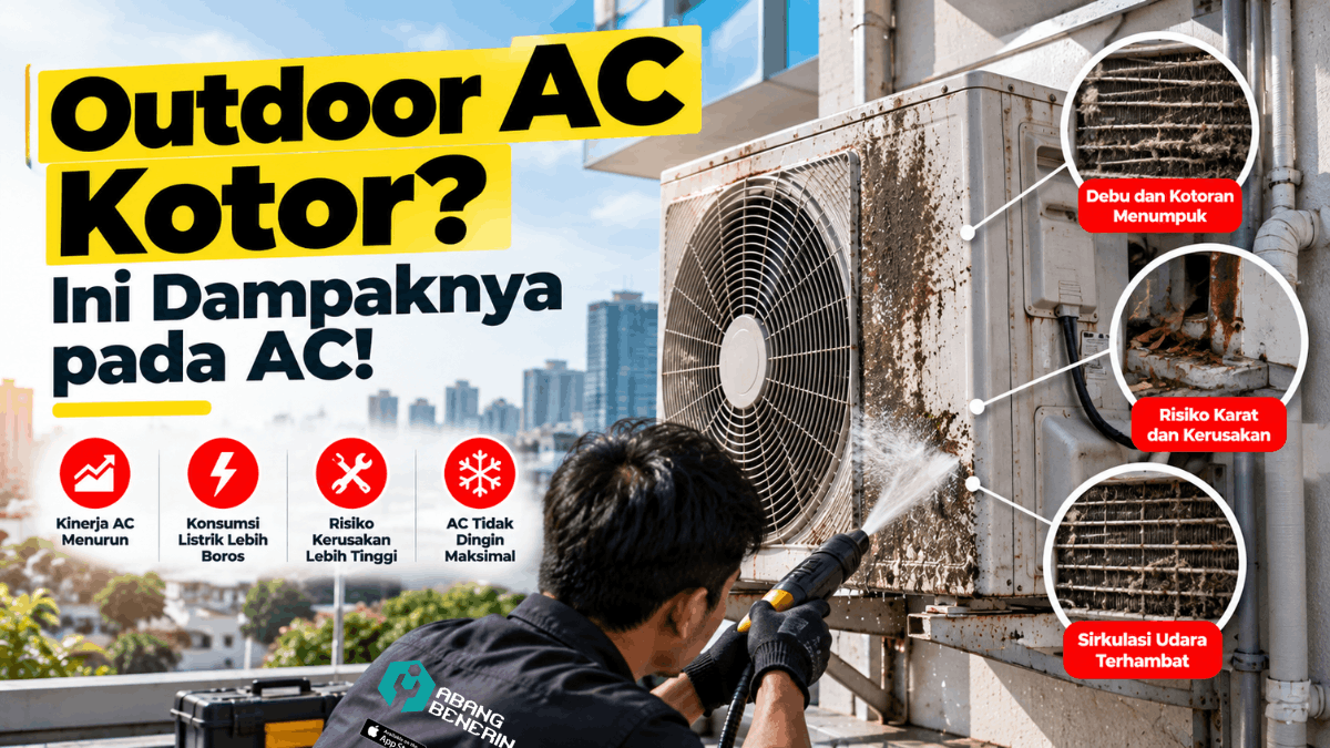 outdoor AC kotor ini dampaknya pada AC