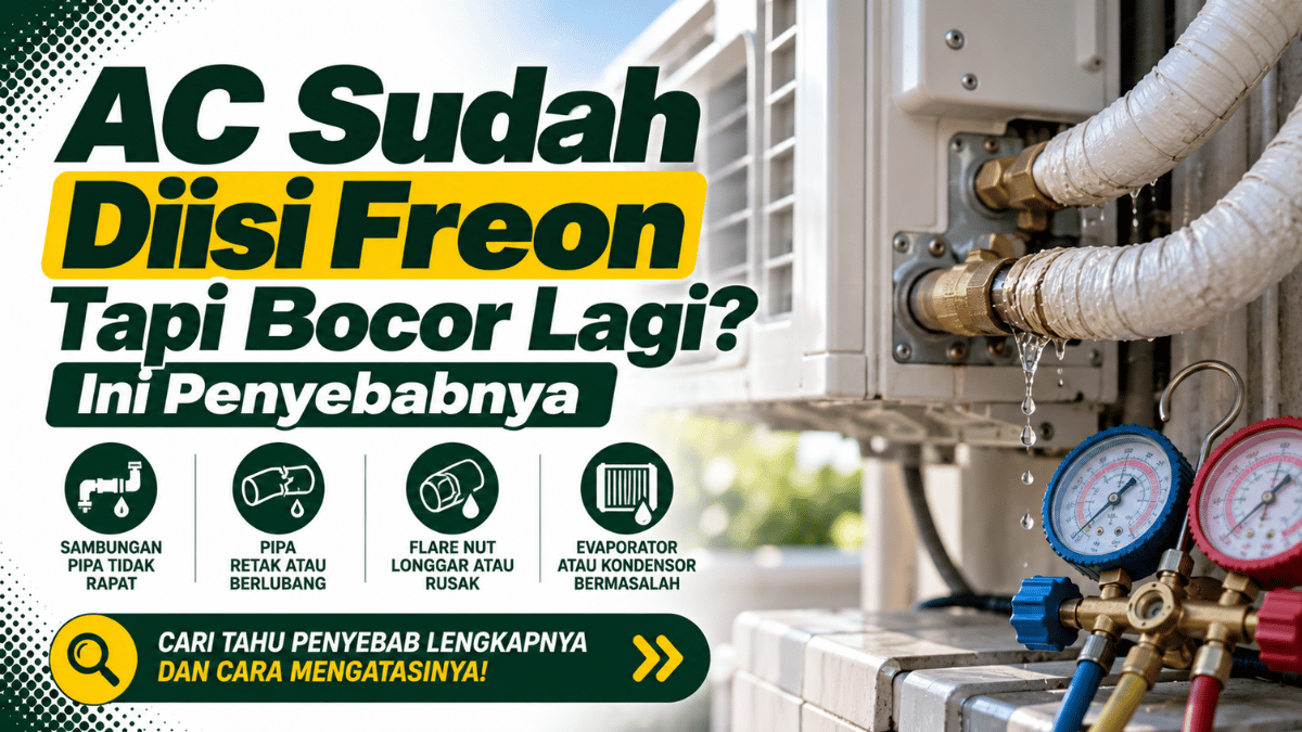 AC sudah diisi freon tapi bocor lagi ini penyebabnya