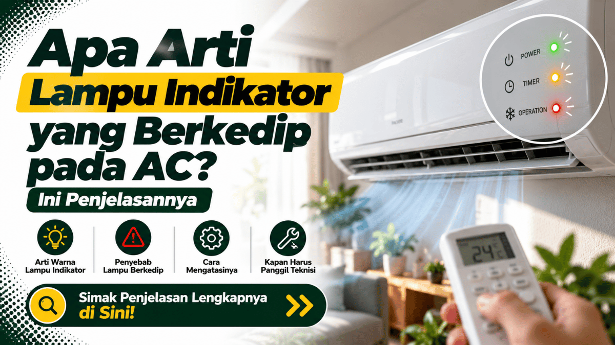 apa arti lampu indikator yang berkedip pada AC ini jawabannya
