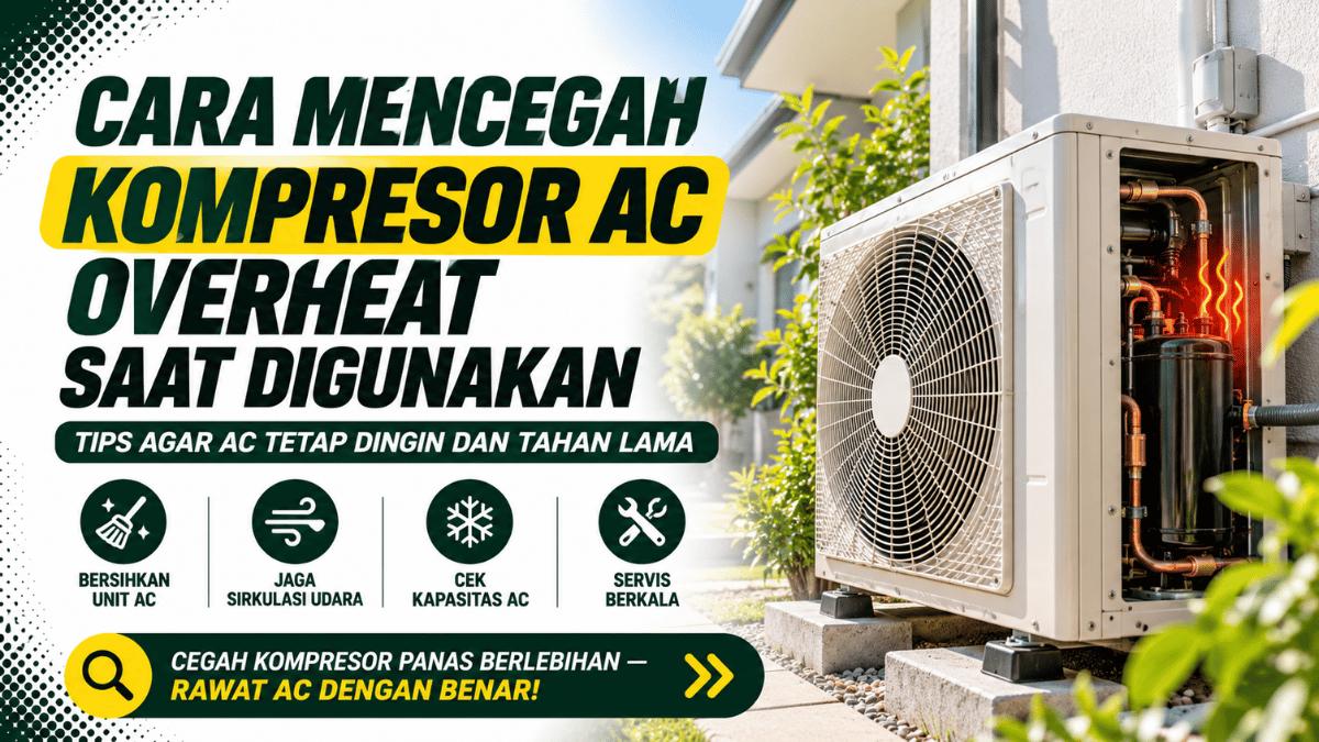 cara mencegah kompresor AC overheat saat digunakan